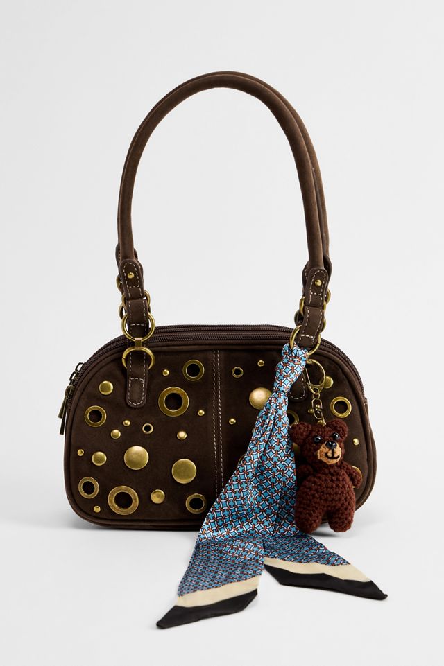 BDG Izzy Studded Suedette Bowler Bag #3