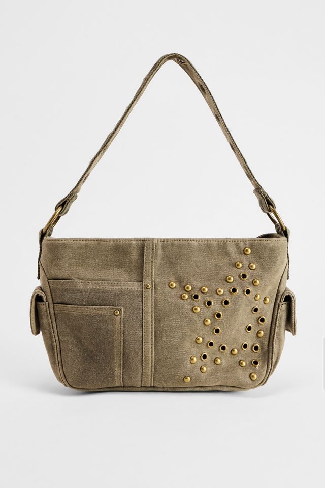 Sac à bandoulière clouté en cire BDG #1
