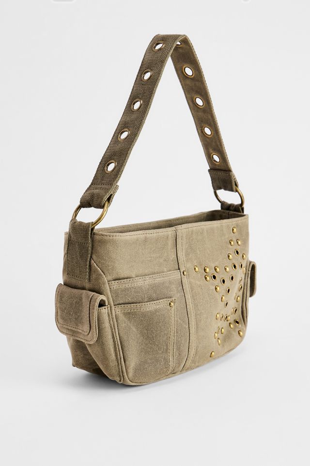 Sac à bandoulière clouté en cire BDG #2