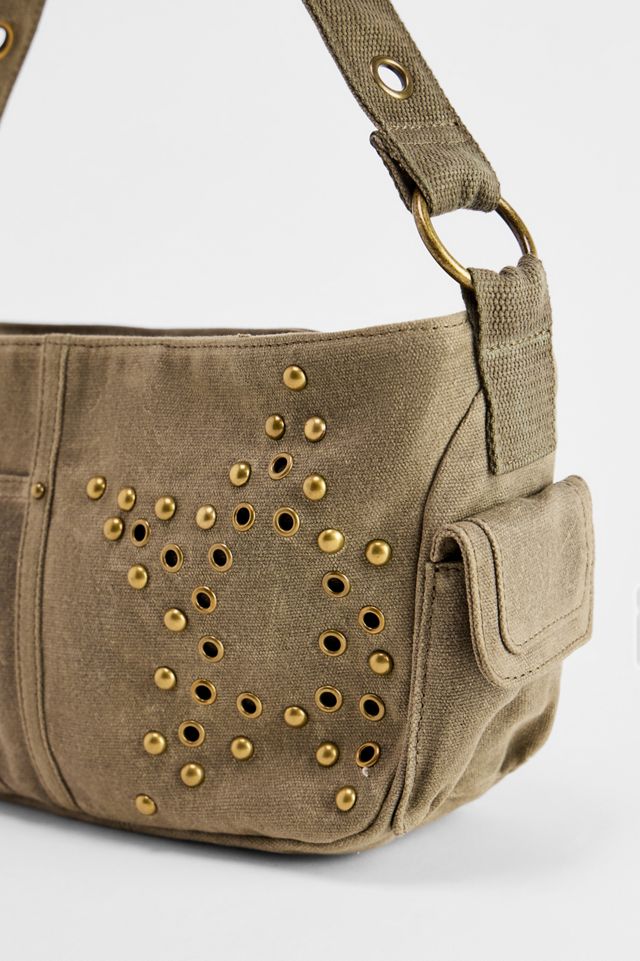 Sac à bandoulière clouté en cire BDG #3