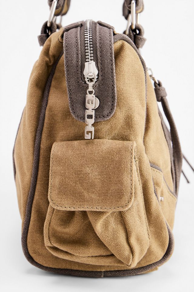 Borsa a Spalla in Tela Cerata con Materiali Misti BDG #2