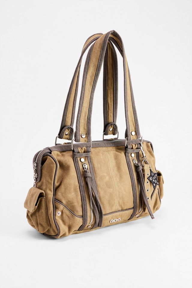 Borsa a Spalla in Tela Cerata con Materiali Misti BDG #3