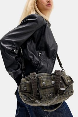 Borsa a spalla BDG Fifi a quadri in tela
