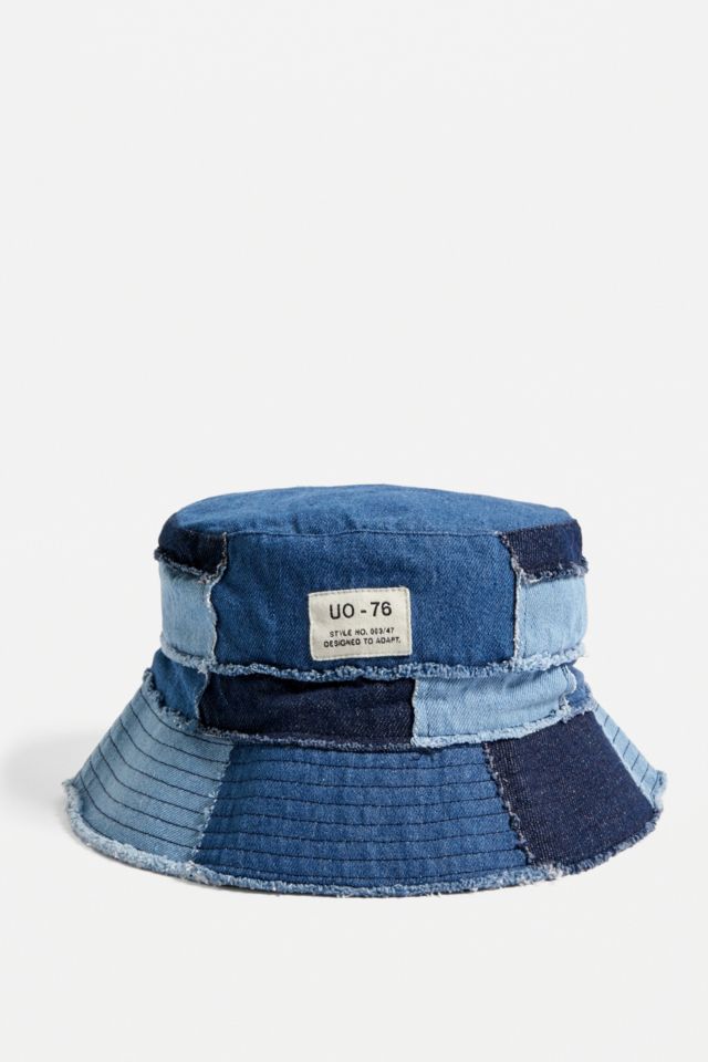 UO Denim Patchwork Bucket Hat Urban Outfitters UK