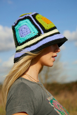 UO Knitted Squares Bucket Hat | Urban Outfitters UK
