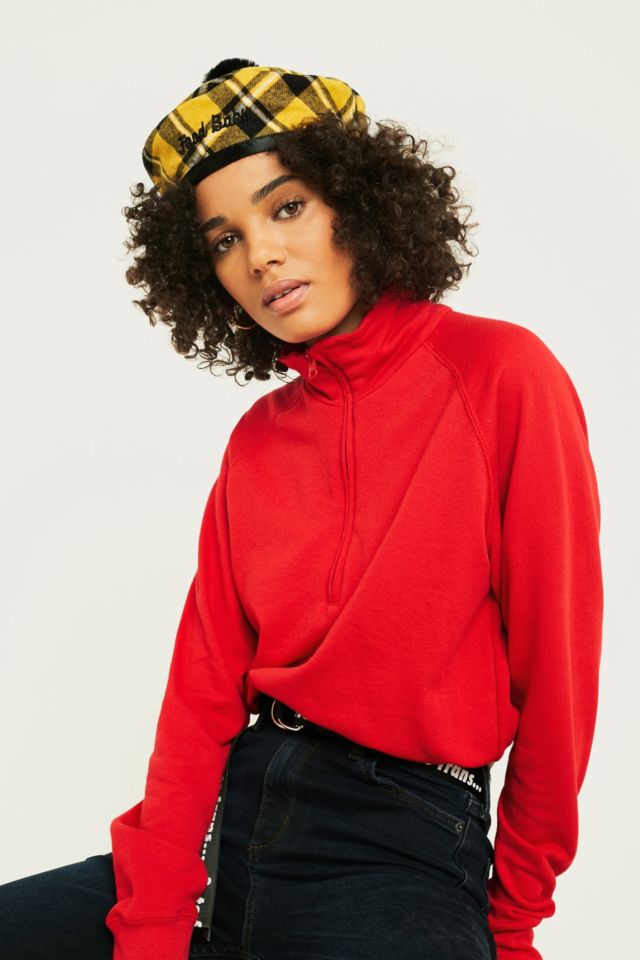 Lazy Oaf Food Baby Check Beret | Urban Outfitters UK