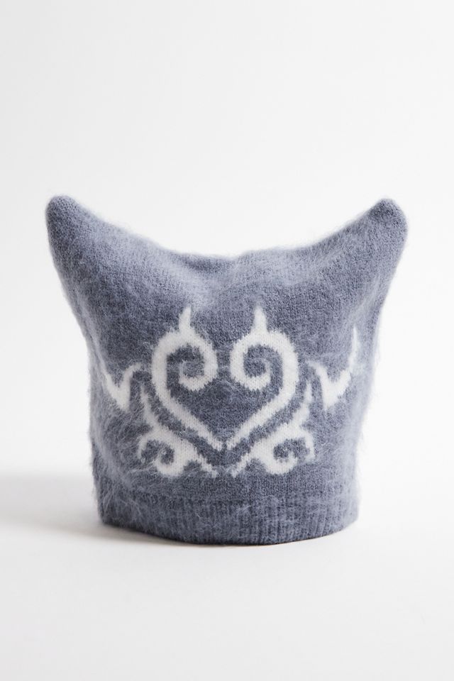 UO Brushed Heart Ears Knit Beanie #1