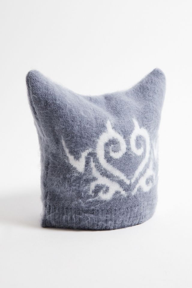UO Brushed Heart Ears Knit Beanie #3