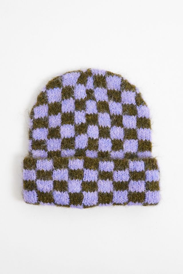 UO Fuzzy Check Beanie #3