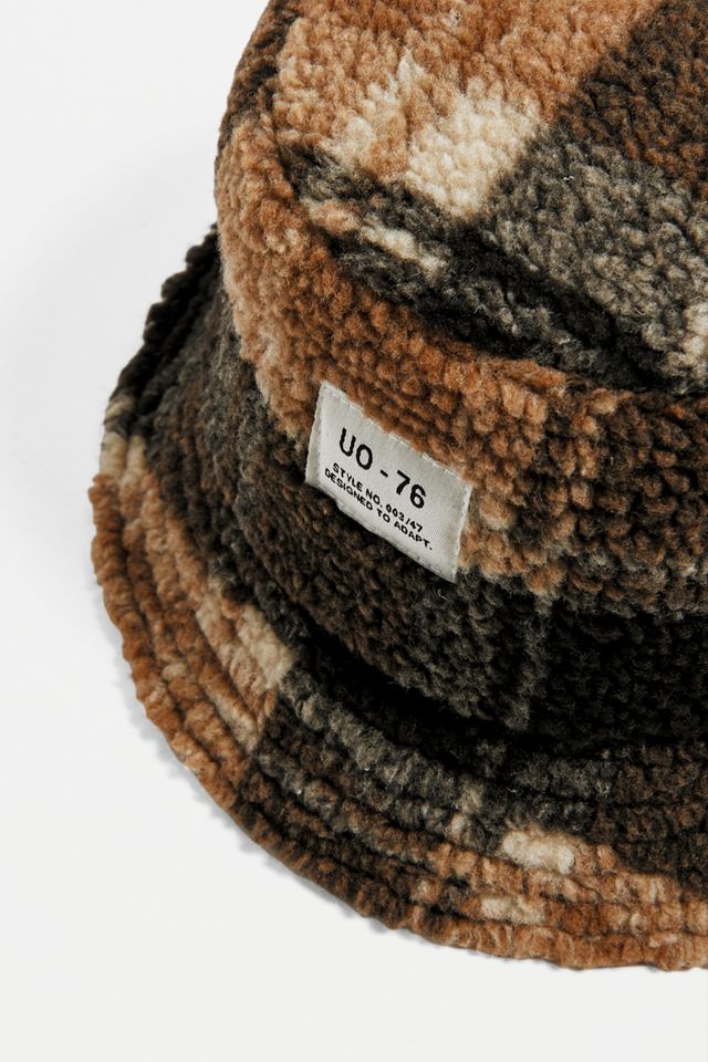 UO Check Teddy Bucket Hat #1