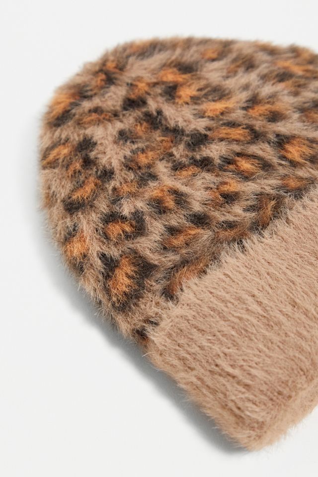 Gorro esponjoso de leopardo beige #1