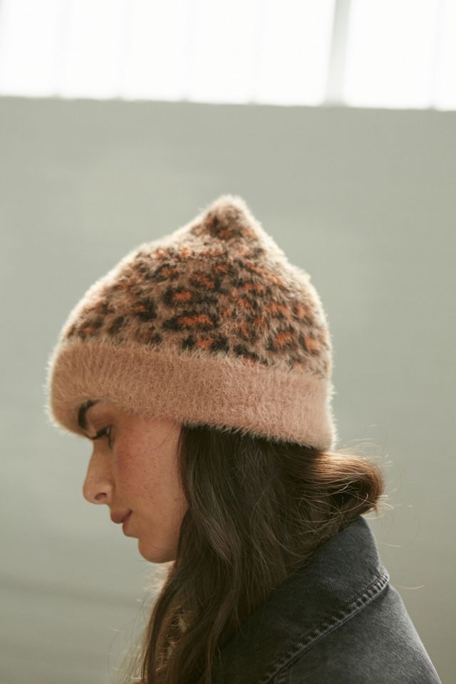 Gorro esponjoso de leopardo beige #2