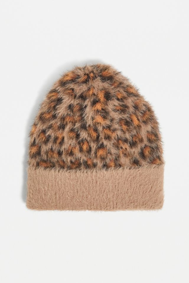 Gorro esponjoso de leopardo beige #3