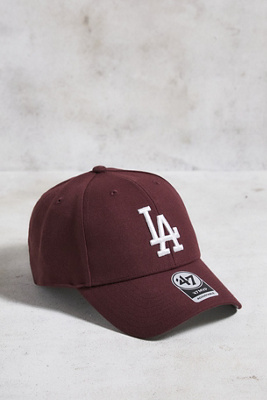Bonnet Tricoté 47 Brand - Modèle Haymaker Los Angeles Dodgers Maroon - 100% Acrylique Doux - Nettoyage à Sec