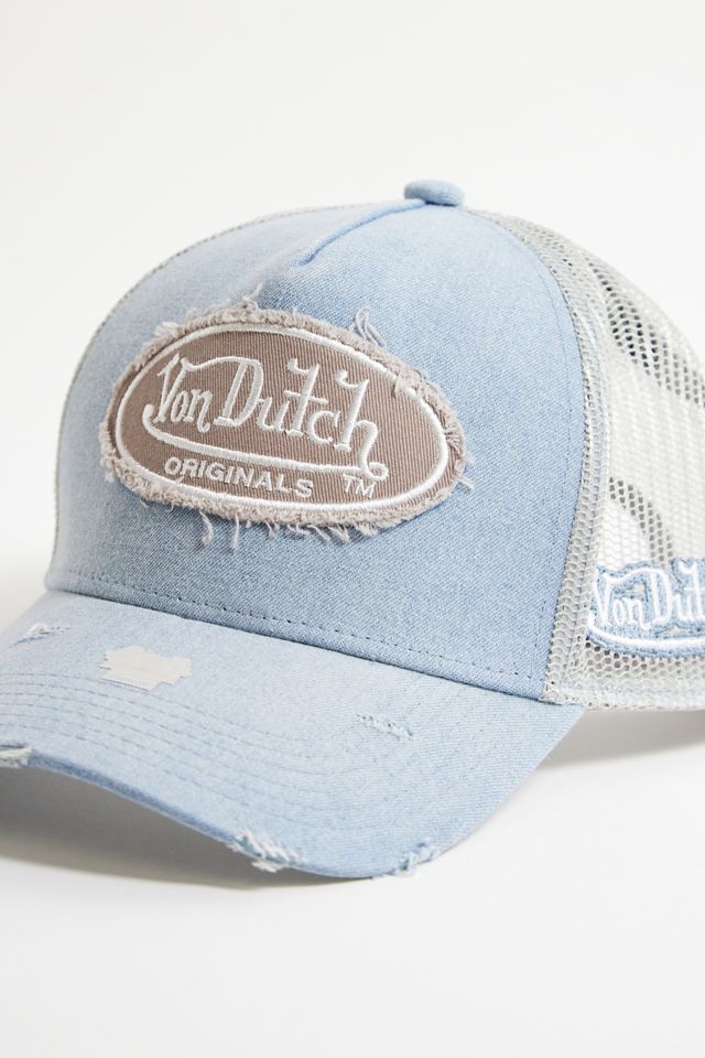 Von Dutch UO Exclusive Distressed Denim Trucker Cap #2