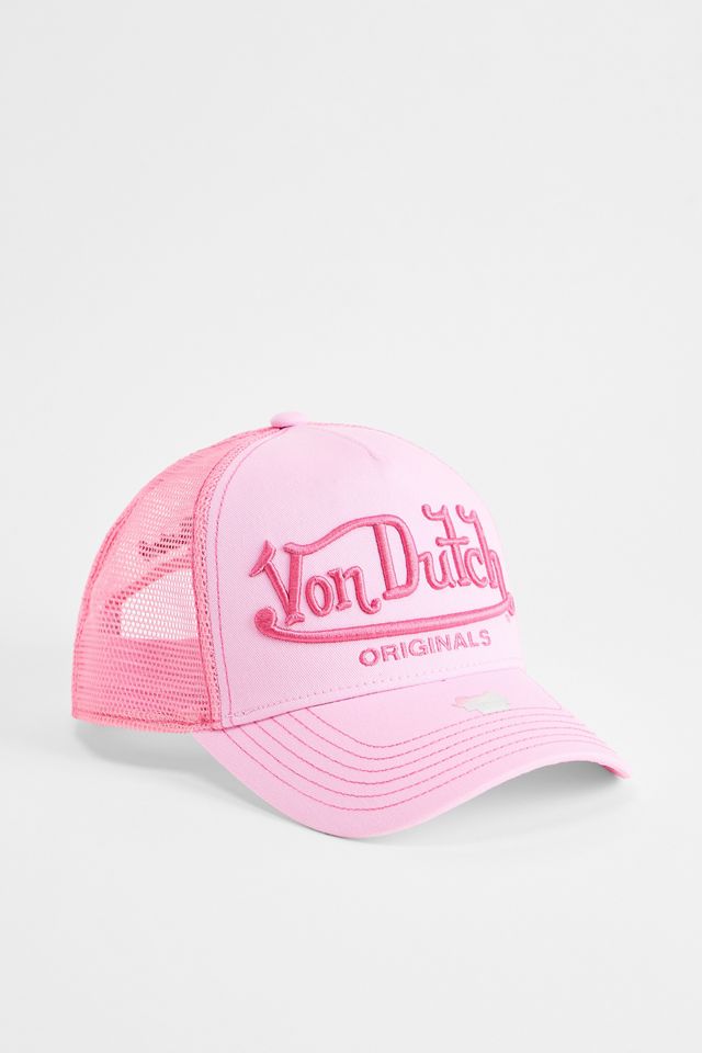 【Von Dutch】ピンク Trucker ユニセックスキャップ OG Women´s Trucker Cap by Von Dutch --> Shop Hats, Beanies