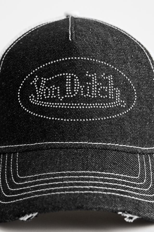 Casquette trucker en denim noir Von Dutch #1