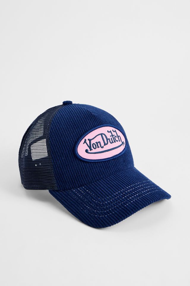 Von Dutch Navy & Pink Corduroy Trucker Cap #1