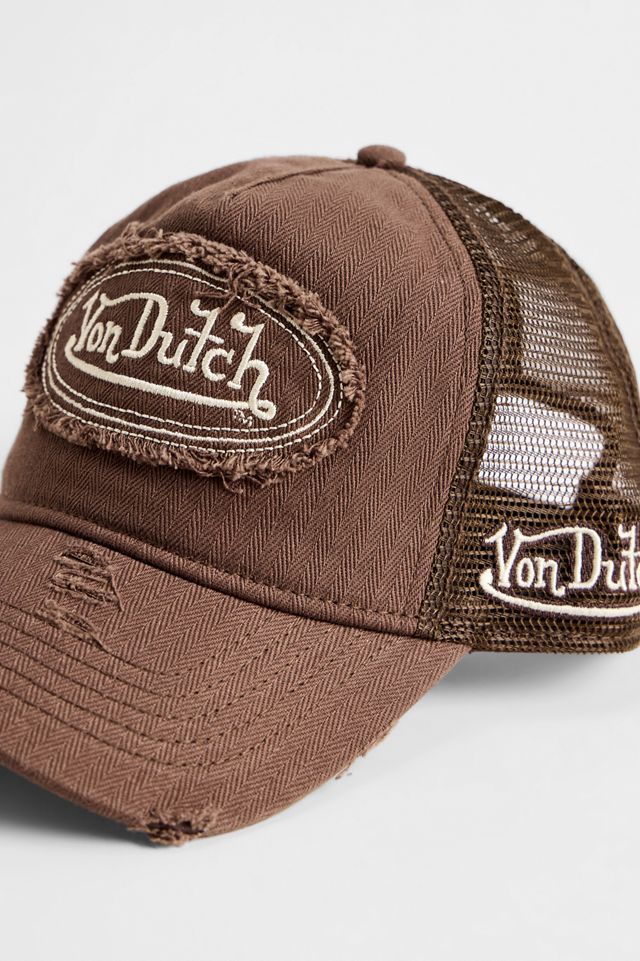 Von Dutch UO Exclusive Brown Herringbone Trucker Cap #2