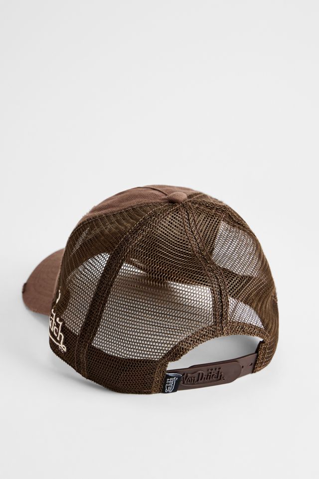 Von Dutch UO Exclusive Brown Herringbone Trucker Cap #3