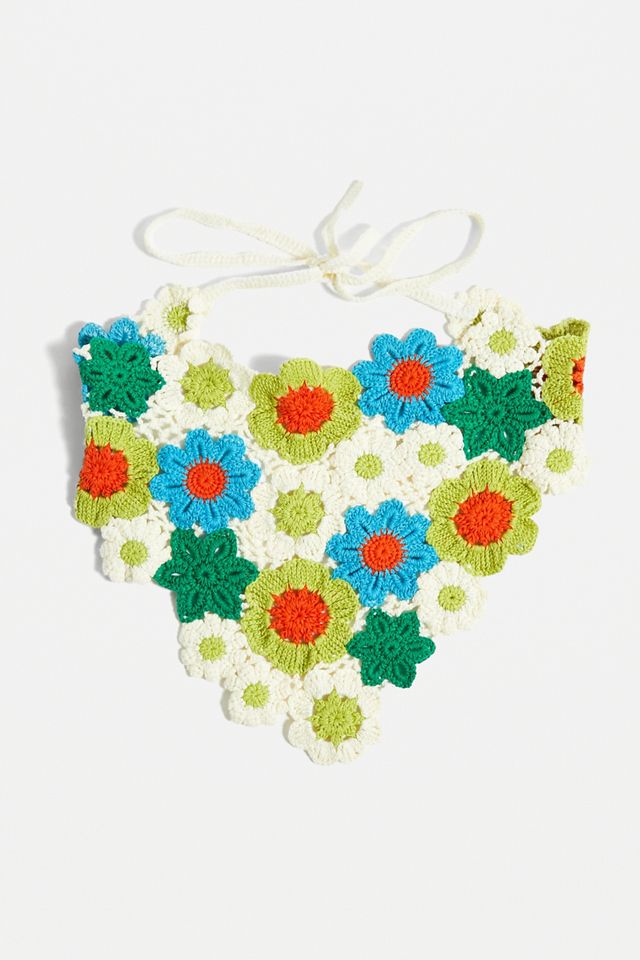 Foulard en maille à fleurs #1