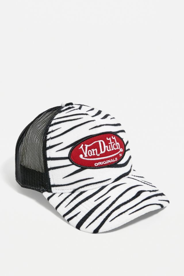 Von Dutch Zebra Print Trucker Cap