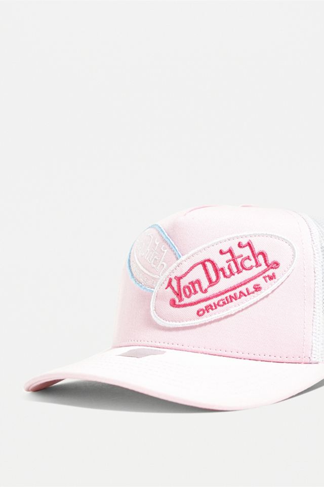 Von Dutch Pink White Trucker Hat Urban Outfitters UK
