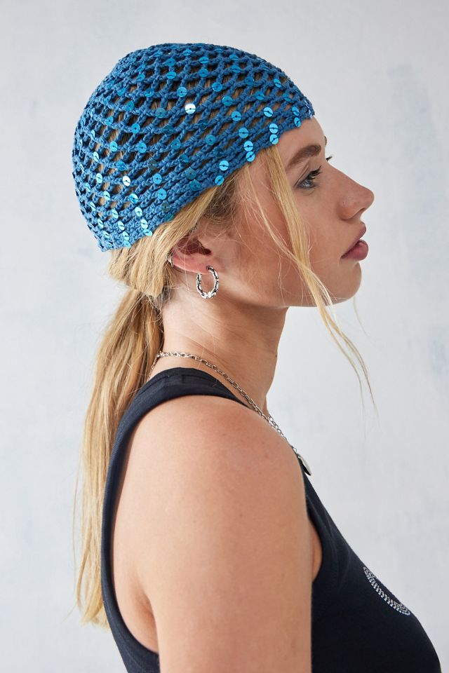 Sequin Knitted Skull Cap Urban Outfitters UK