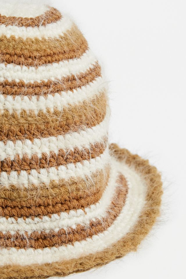 Fluffy Mixed Knit Bucket Hat  #1