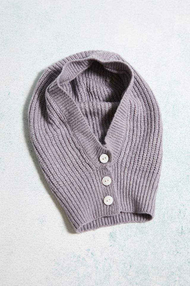 UO Soft Knitted Button-Up Hood  #2
