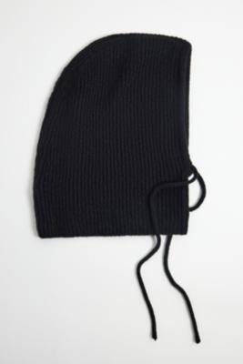 UO Flat Knit Hood - Black at Urban Outfitters