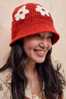 UO Flower Knit Bucket Hat Product Page