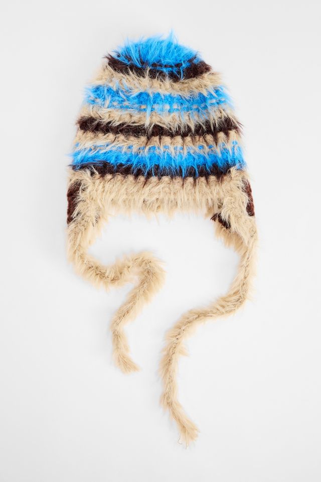 UO Flauschiger Streifen Ohrenklappe Hut #3