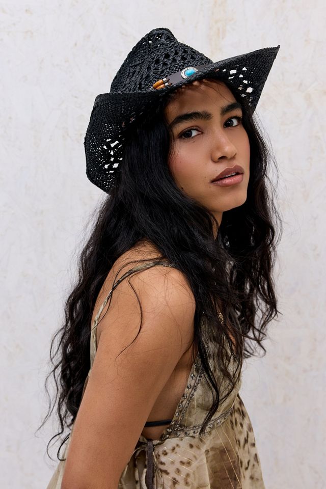 Chapeau western perlé patiné UO #2