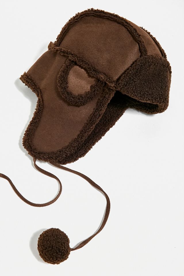 UO Borg Trim Bobble Trapper Hat  #1