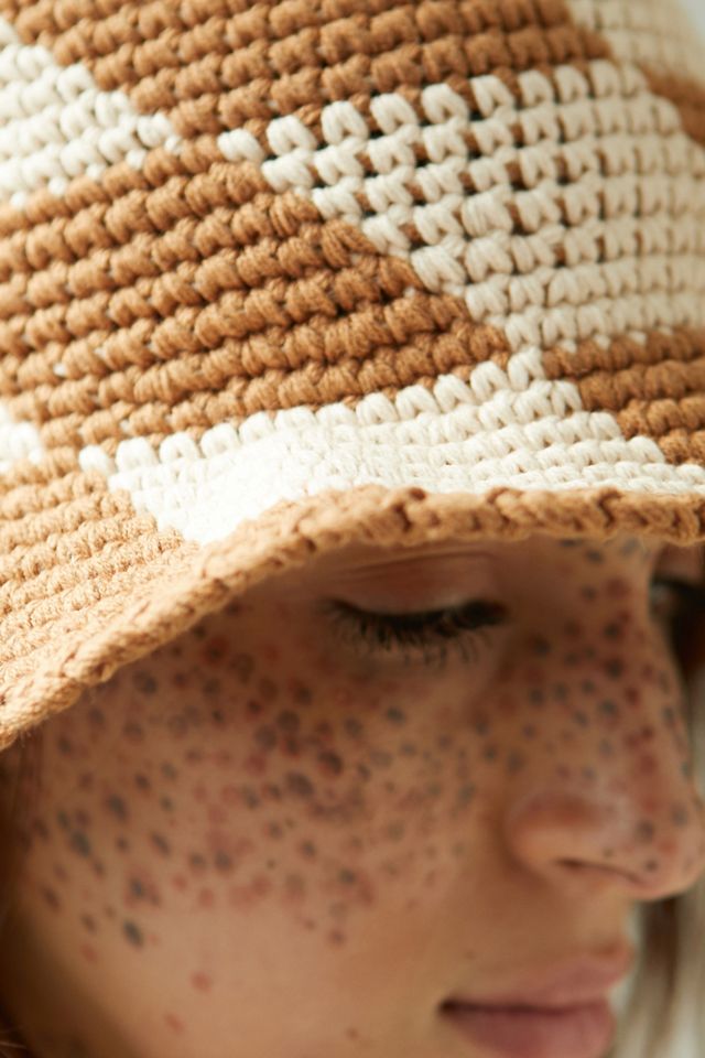Sombrero de cubo de punto Checkerboard #1