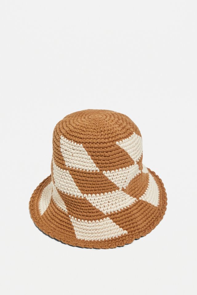 Sombrero de cubo de punto Checkerboard #4