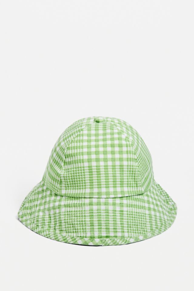 UO Green Check Femme Canvas Bucket Hat
