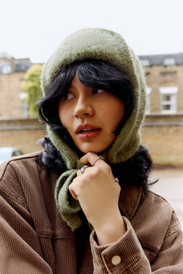 UO Agnes Knit Trapper Hat - Green at Urban Outfitters