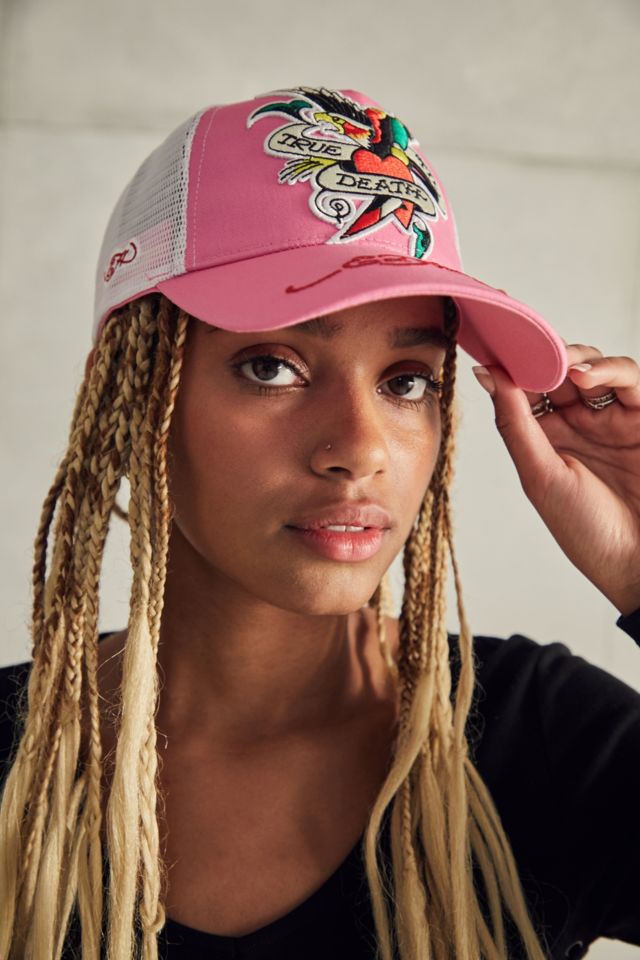 Unisex Koi Fishing Twill Front Mesh Trucker Cap - Pink – Ed Hardy Europe