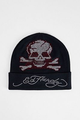 Ed Hardy Diamanté Skull Beanie