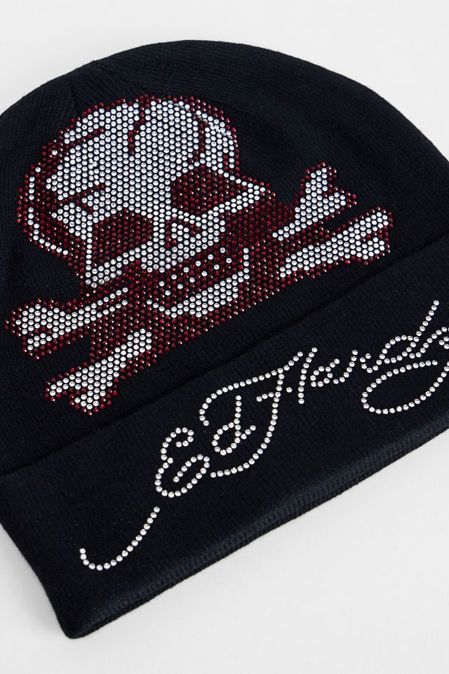 Ed Hardy Diamanté Skull Beanie #1