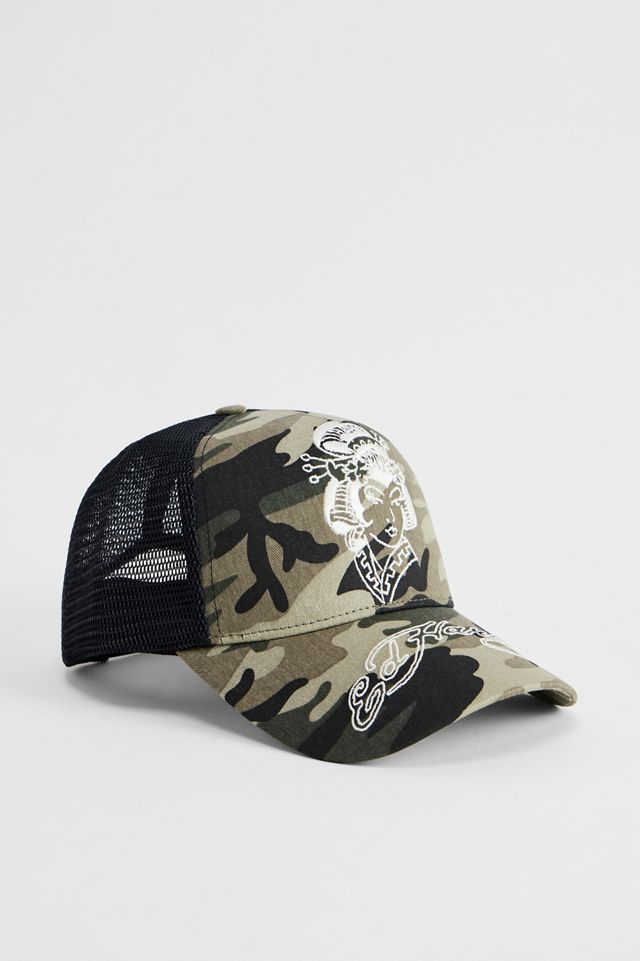 Casquette de camionneur en mesh camouflage Ed Hardy #1
