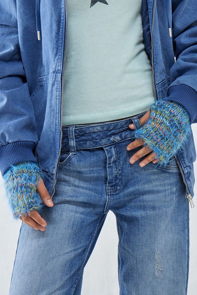 UO Tallie Fluffy SpaceDye Fingerless Gloves Urban Outfitters UK