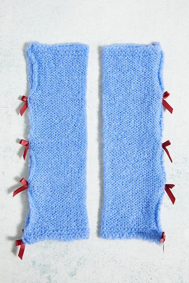 UO Camille Fluffy Bow Fingerless Gloves  #2
