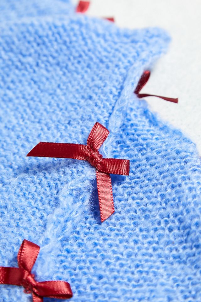UO Camille Fluffy Bow Fingerless Gloves  #3