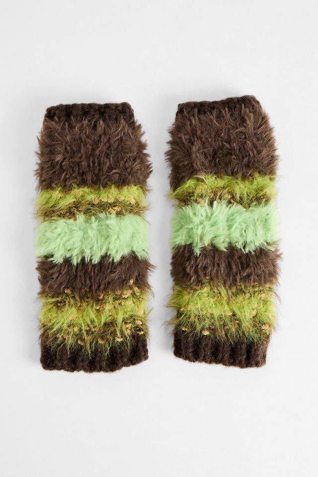 UO Stripe Teddy Fingerless Gloves #3