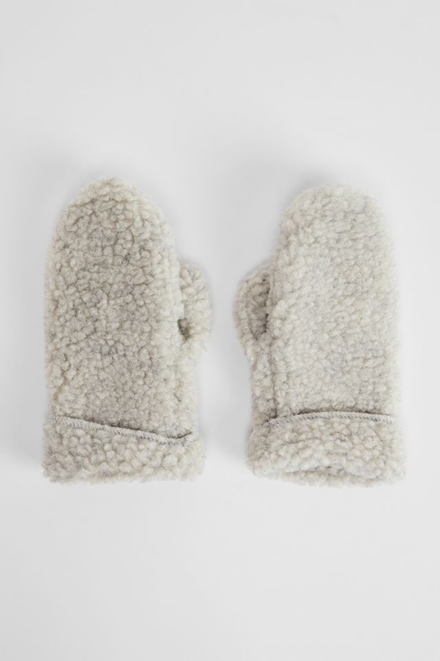 Yoko Graue Wollhandschuhe mit Kapuze