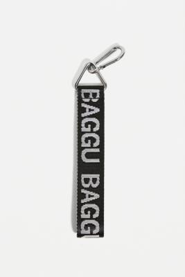 BAGGU Black White Logo Keyring