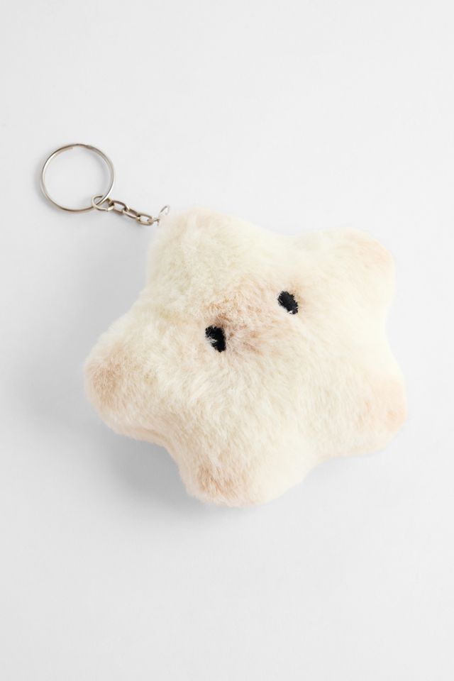 UO White Fluffy Star Keyring #1